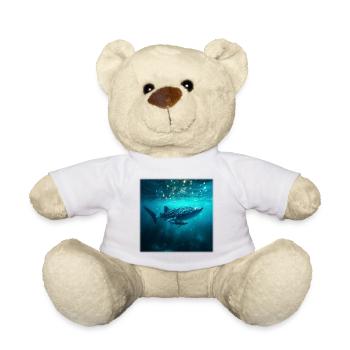 Walhai Mutter mit Baby Natur Unterwasser - Teddy - Weiß - Vorne