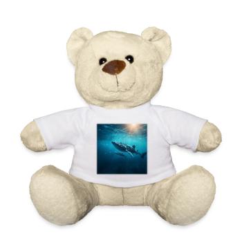 Mère requin-baleine avec bébé nature sous-marine - Nounours - blanc - Devant
