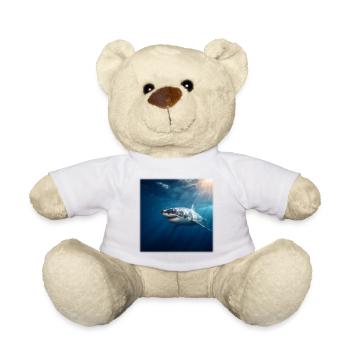 Grand Requin blanc dans le design de l’océan Sunlight - Nounours - blanc - Devant