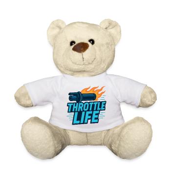 Throttle Life - Motorcycle - Biker - Teddy Bear - white - Front