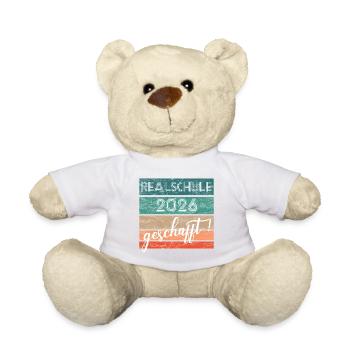 Realschule 2026 Geschenk geschafft mittlere Reife - Teddy - Weiß - Vorne