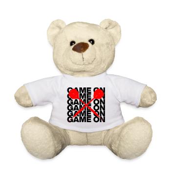 Game On: Dart Attack! ONEHUNDRETEIGHTY, arrows red - Teddy Bear - white - Front