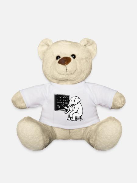 Professor Elephant - Teddy Bear - white