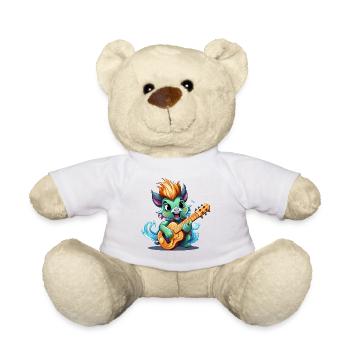 Mythical creature guitarist on the beach - Teddy Bear - white - Front
