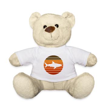 Sonnenuntergangshai Silhouette - Teddy - Weiß - Vorne