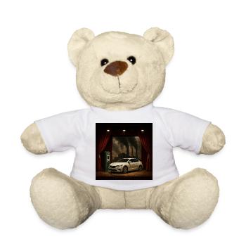 Electric car on the smoke scene - Teddy Bear - white - Front