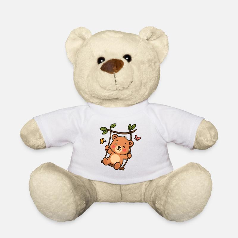 Petit ours en balançoire - Nounours - blanc