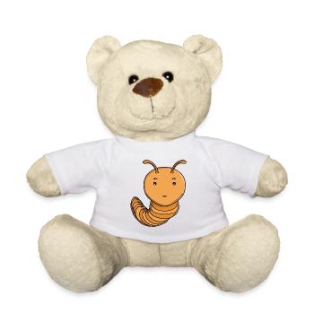 Mignonne Chenille Pourpre Pourpre Joyeuse Kawaii - Nounours - blanc - Devant