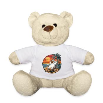 Lustige Gans am Strand Sommerurlaub Sonnenuntergang - Teddy - Weiß - Vorne