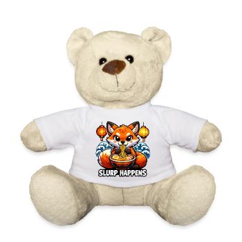 Ramen Fox Slurp Happens - Teddy Bear - white - Front