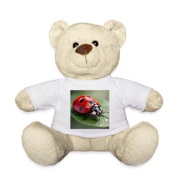 Glücksbringer Marienkäfer Makro Natur Design - Teddy - Weiß - Vorne