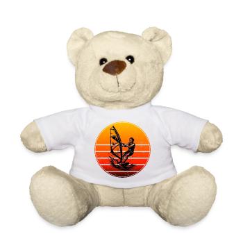Minimalist Windsurfing Motif - Teddy Bear - white - Front