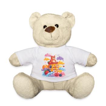 Cuddly bear on pancakes - Teddy Bear - white - Front