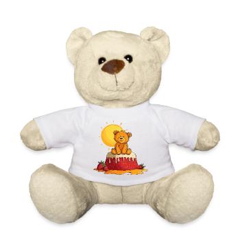 Teddy bear on cake with sun - Teddy Bear - white - Front