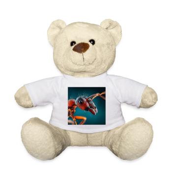 Red Ant Macro – Detailed Insect Portrait - Teddy Bear - white - Front