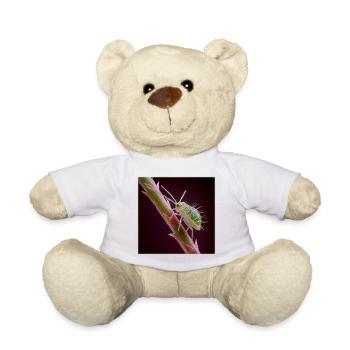 Green Aphid Macro – Exotic Insect Design - Teddy Bear - white - Front