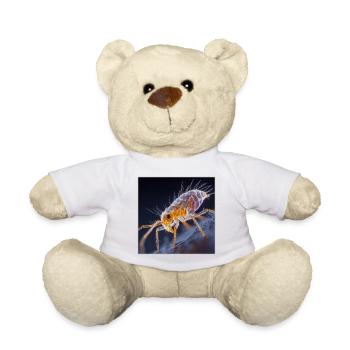 Transparent Flea – Golden Insects Macro Art - Teddy Bear - white - Front
