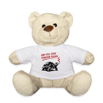 Schildkröte Raucht Forever Young - Teddy - Weiß - Vorne