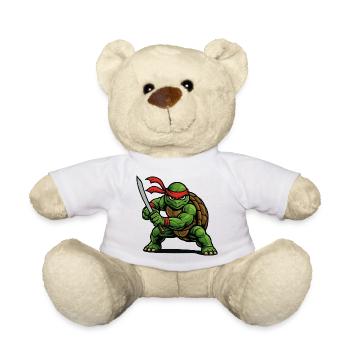 Ninja Warrior Turtle with Katana Sword - Teddy Bear - white - Front