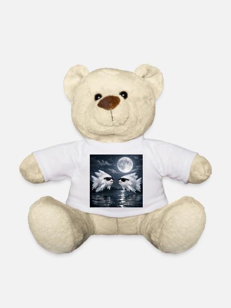 Feather Fish - Teddy Bear - white