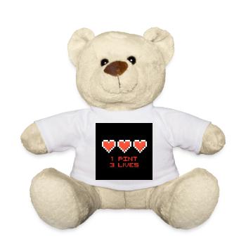 Pixel Hearts 1 pint 3 vies - Nounours - blanc - Devant