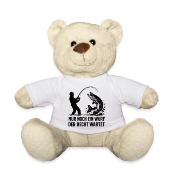 Hecht Wartet Ein Wurf Angeln Angler Geschenk - Teddy - Weiß - Vorne