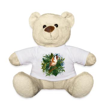 Colorful bird - Teddy Bear - white - Front