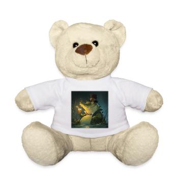 Elegantes Sumpf Krokodil mit Drink & Zylinder - Teddy - Weiß - Vorne