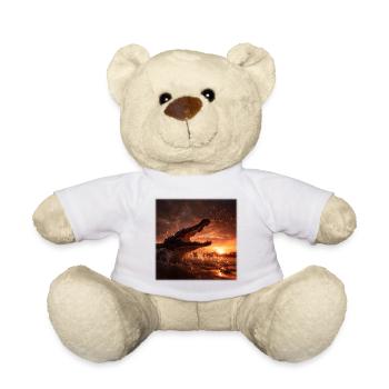 Wildes Krokodil Action Sonnenuntergang Fluss - Teddy - Weiß - Vorne