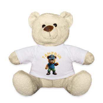 Dancing Bear Mascot - Teddy Bear - white - Front