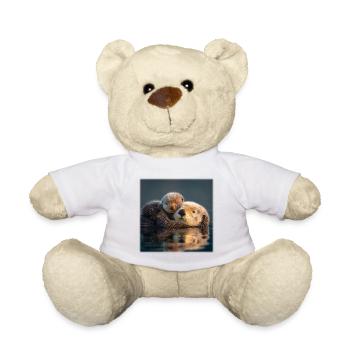 La loutre aime la mère et le bébé sur l’eau - Nounours - blanc - Devant