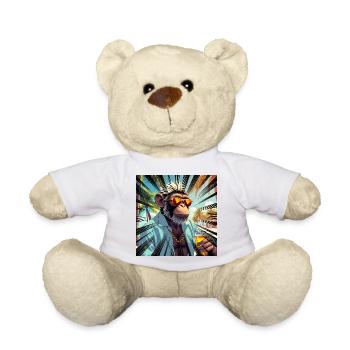 Resort style tropical monkey - Teddy Bear - white - Front