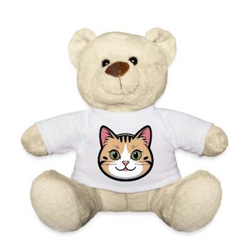 Dessin animé Sourire tête de chat - Nounours - blanc - Devant