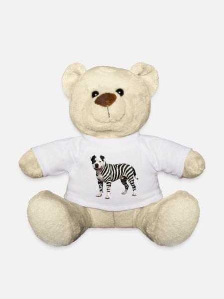 Pitbull en style zèbre : design hybride urbain sympa - Nounours - blanc