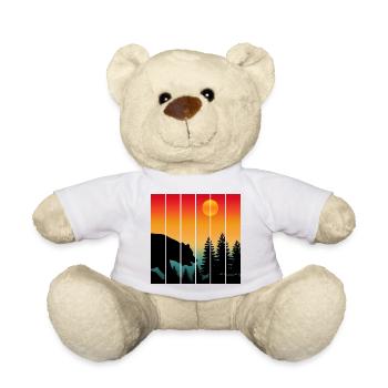 BEAR WILDLIFE SUNSET NATURE - Teddy Bear - white - Front