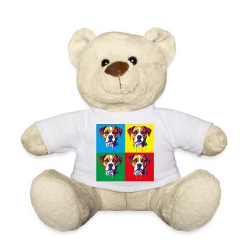Chien Pop Art Quatre Couleurs - Nounours - blanc - Devant