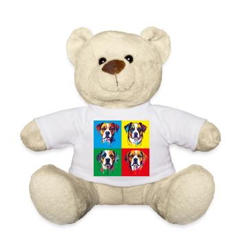 Hund Pop-Art Portrait - Teddy - Weiß - Vorne