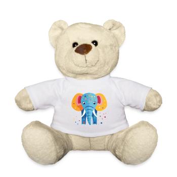 Bunter Elefantenkonfetti - Teddy - Weiß - Vorne