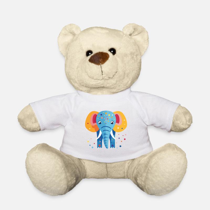 Bunter Elefantenkonfetti - Teddy - Weiß