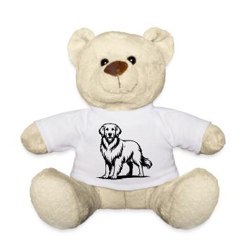 Golden Retriever with Proud Pose - Teddy Bear - white - Front