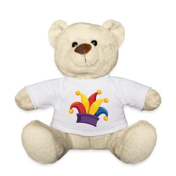 Klassische Narrenkappe für Karneval und Fasching - Teddy - Weiß - Vorne