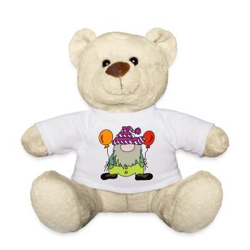Nain nain de carnaval costumé avec des ballons colorés - Nounours - blanc - Devant