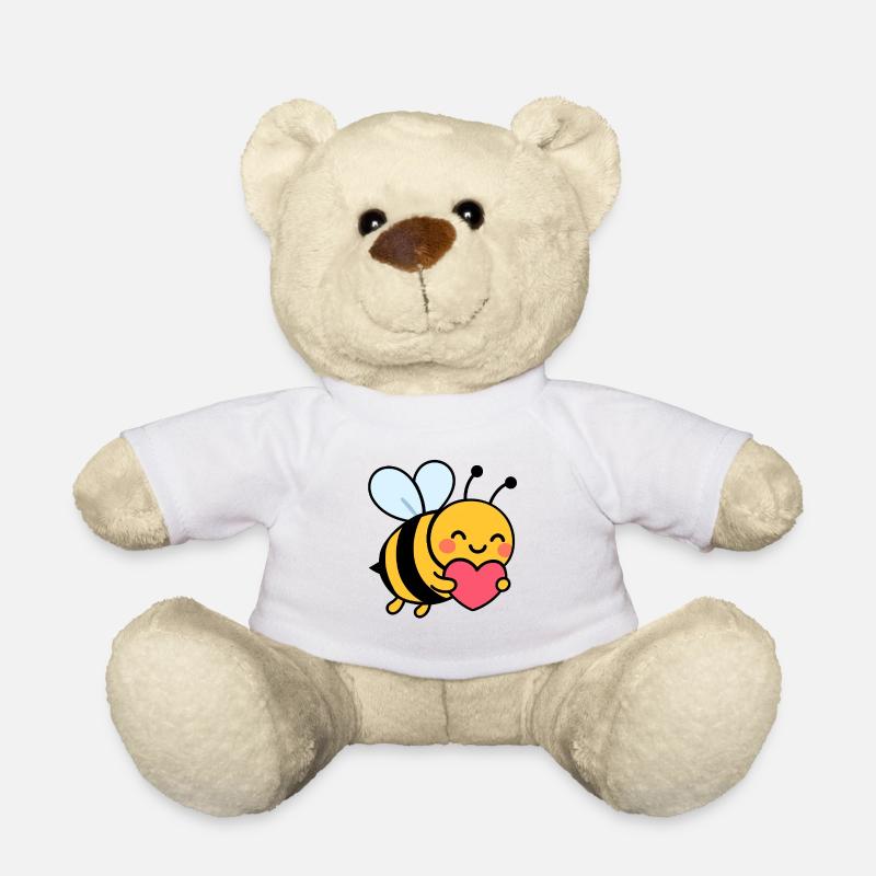 Glückliche Biene mit Herz - Teddy - Weiß