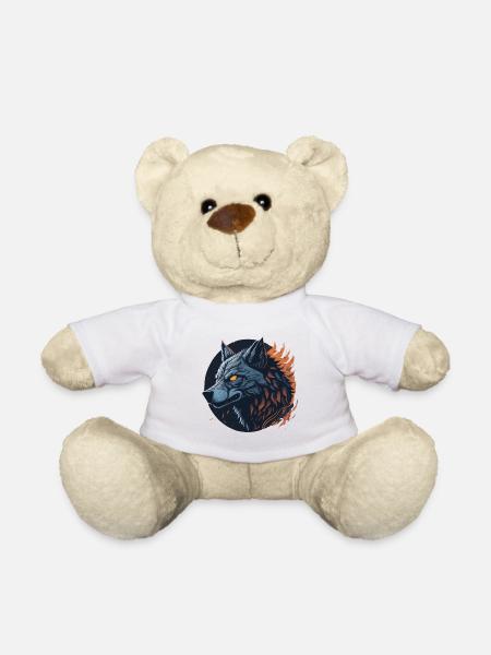 Night Wolf - Teddy Bear - white