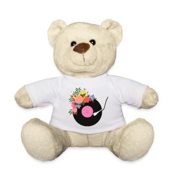 Blumige Schallplatte - Teddy - Weiß - Vorne