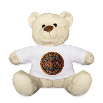 Mandala de Pierre de Soleil Aztèque - Nounours - blanc - Devant