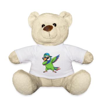 Cool Dabbing Parrot Sonnenbrille Cartoon-Kunst - Teddy - Weiß - Vorne