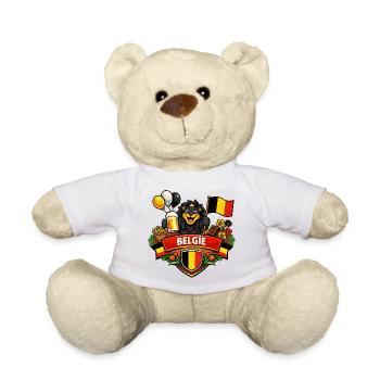Logo joyeux belge - Nounours - blanc - Devant
