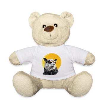 Sonnen Schaf im Hoodie mit Sonnenbrille - Teddy - Weiß - Vorne