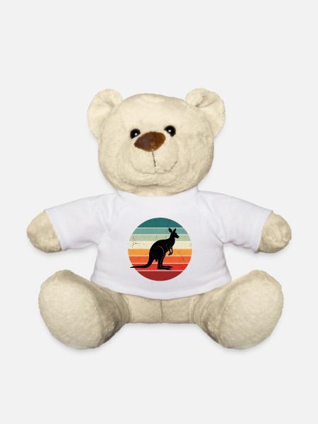 Känguru Retro Sonnenuntergang - Teddy - Weiß